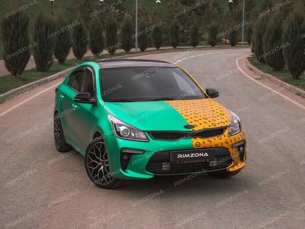 KIA Rio на литых дисках в стиле Vossen HF-2 R18 - Фото № 4
